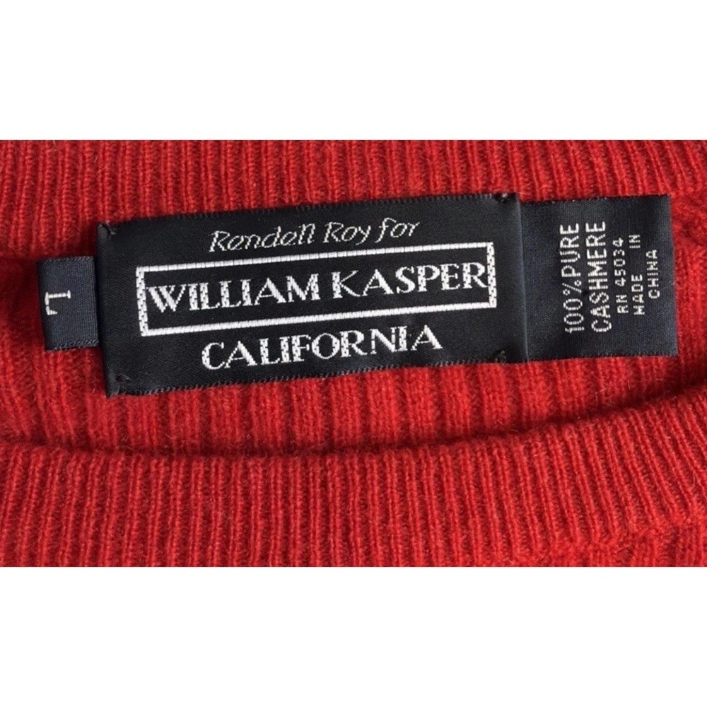 100% Red Cashmere TUNIC Sweater William Kasper California Womens LG Randell Roy - Picture 4 of 7